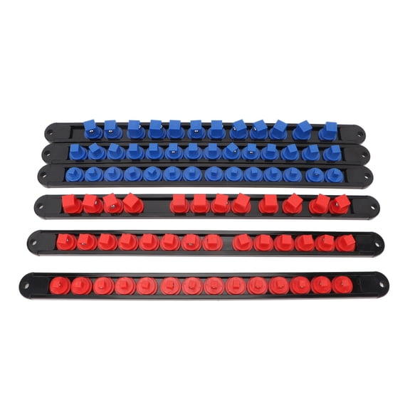 Nieyigj 6-Piece Socket Organizer Set with 360 Degree Swivel and Removable End Caps, Holds 1/4-Inch, 3/8-Inch, and 1/2-Inch Drive Sockets, Heavy Duty Tool Storage Box