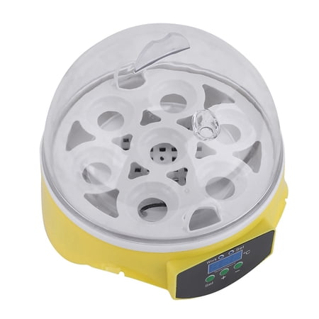 Nieyigj 7 Eggs Digital Clear Manual Turning Incubator Hatcher with Temperature Control for Duck, Bird, Poultry, and Quail, 110V US Plug, Compact Household Egg Hatcher Equipment (7.5 inches / 19 cm)