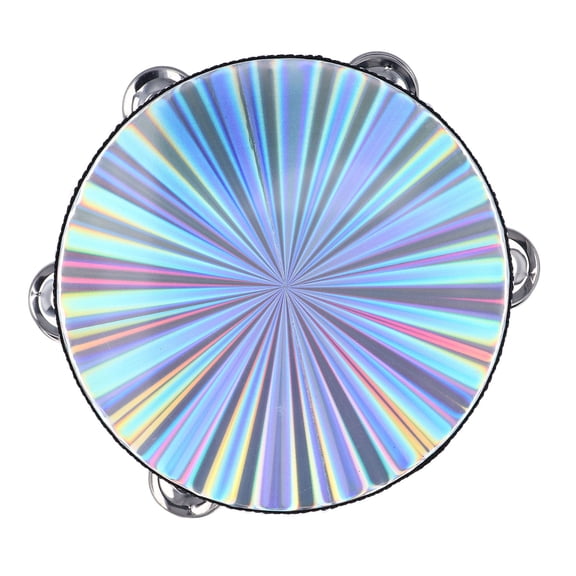 Nieyigj 8 Inch Radiant Tambourine Reflective Clear Crisp Sound Double Row Bell Hand Drum Percussion Instrument For Adults Dancing Party KTV Church Gatherings