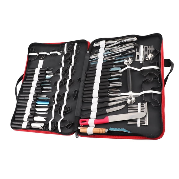 Nieyigj 80-Piece Culinary Carving Peeling Tools Kit for Fruit Vegetable Garnishing, Multipurpose Kitchen Food Sculpting Slicing Set with Storage Case