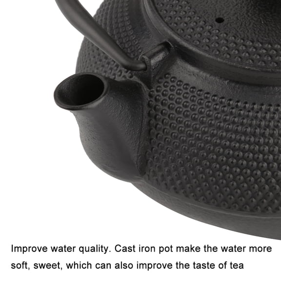 Nieyigj 800ml Japanese Style Cast Iron Kettle Teapot with Removable Infuser Strainer, Black Iron Tea Pot for Loose Tea 27.1 oz / 800ml