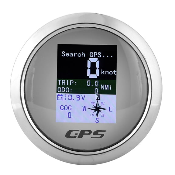 Nieyigj 85mm Speedometer GPS Car Boat Engineer Stainless Waterproofing Digital Gauges White Dial Marine Navigation Instrument IP67 Waterproof 9-30VDC[cite: 1]