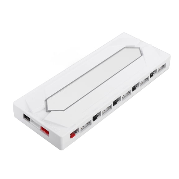 Nieyigj ARGB Splitter PWM Fan Hub 1 to 10 Serial ATA Power Port 5V 3Pin Magnetic Base PC Case Fan Splitter for Computer CPU Fans 7.09 inches / 18.00 cm White