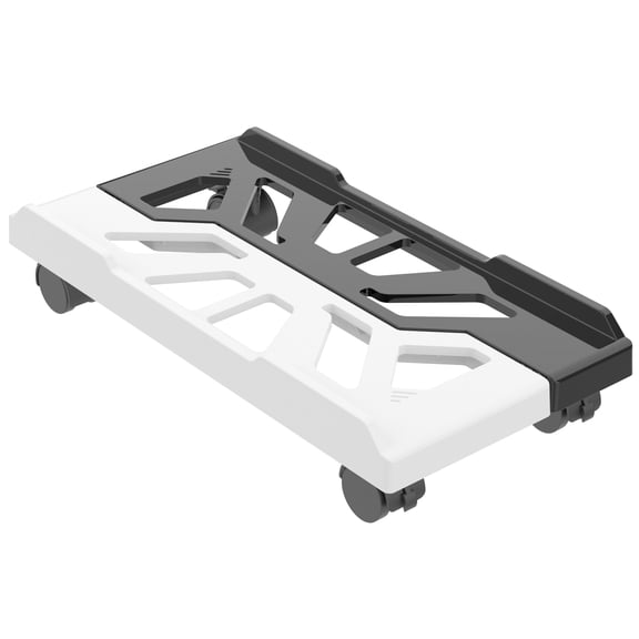 Nieyigj Adjustable Computer Stand with Wheels, Mobile PC Case Holder Under Desk CPU Mount, Expandable Tower Stand for Office and Home, Black and White