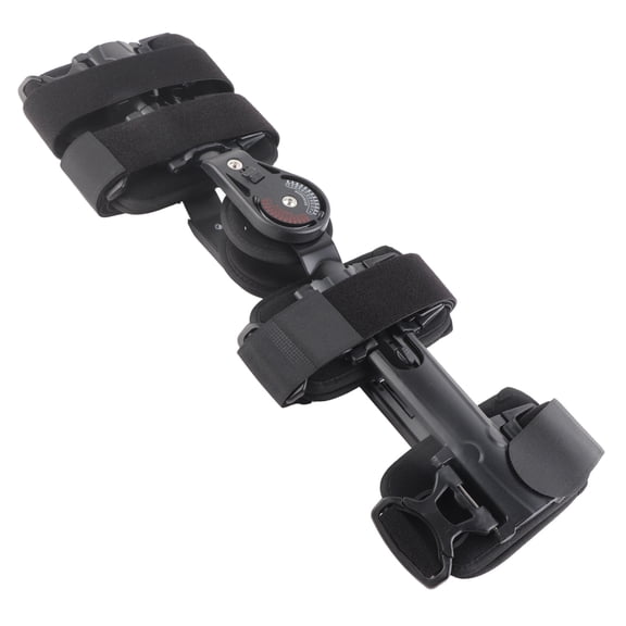 Nieyigj Adjustable Hinged Knee Support Brace with Angle Control Dial, Post-Op Joint Stabilizer, Fits Thigh 13.78-25.59 inches / 35-65 cm, Universal Fit