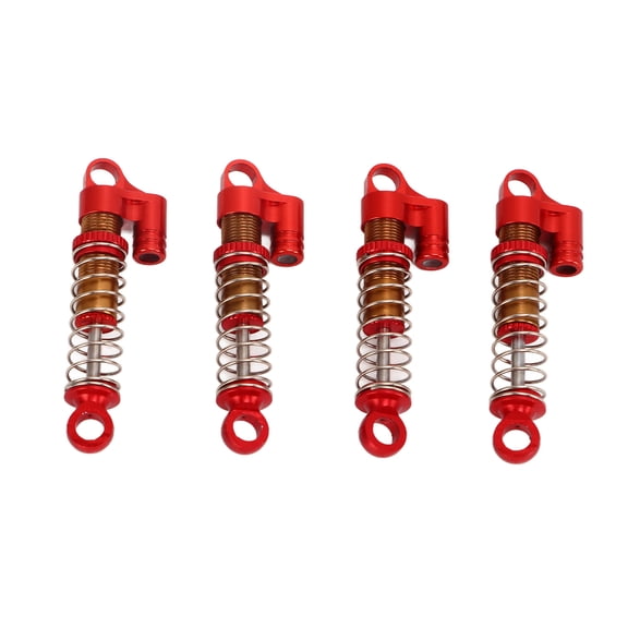 Nieyigj Adjustable RC Shock Absorber Front Rear Spring Damper Upgrade Parts for FMS FCX24 1/18 1/24 Scale Crawler Car, 4 Pieces, Red