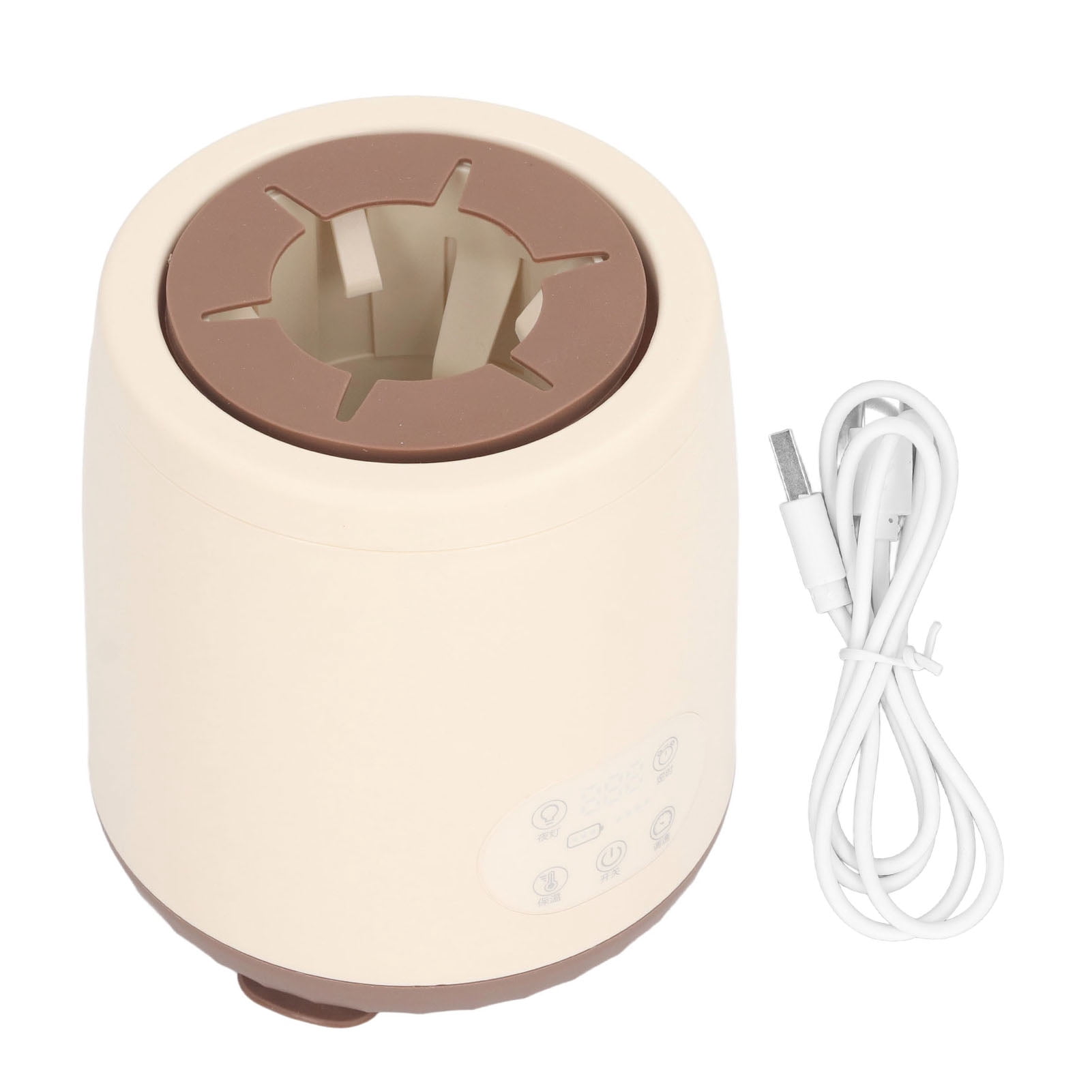 Nieyigj Automatic Baby Milk Bottle Shaker, Heating 5 Levels Timing 360 Degree Rotating USB Rechargeable Formula Mixer For Infants, Khaki Color (6 x 5.3 inches / 15.2 x 13.5 cm)