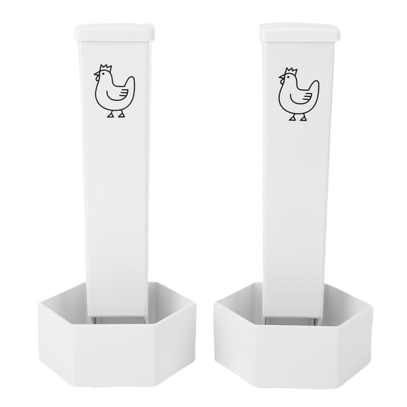Nieyigj Automatic Gravity Chicken Oyster Shell & Grit Feeder 2-Pack, Suspended Poultry Container Set with Top Lid, Screws & Cable Ties Included, Dimensions: 9.8 x 4.5 in / 25 x 11.5 cm