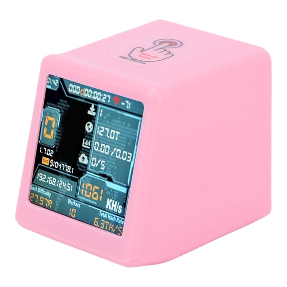 Nieyigj BTC Solo Lottery Miner 1060KH/s High Hash Rate 1.54 Inch HD Screen Touch Control Bitcoin Miner with Desktop Clock for Home Crypto Mining