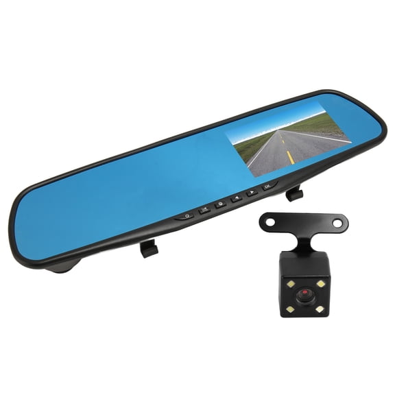 Nieyigj Backup Camera Mirror 4.3 Inch HD 1080P Dash Cam Front and Rear Dual Lens Camera G Sensor Anti Shake Smart Rearview Mirror System for Cars Trucks SUVs