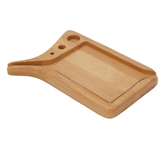 Nieyigj Bamboo Rolling Tray with Brush Spout Slots Rounded Edges Multipurpose Organizer Plate