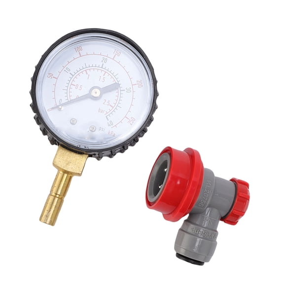 Nieyigj Beer Ball Lock Dial Keg Pressure Quick Tester 0 to 40 PSI Accurate Corny Keg Leaking Finder Accessory Tool For Draft Homebrew Kegging Equipment System Stainless Steel Construction