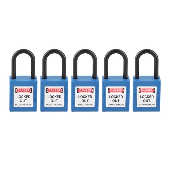 Nieyigj Blue Series PIN-1811-BL Gate Valves Lockout Padlocks, 5 Count
