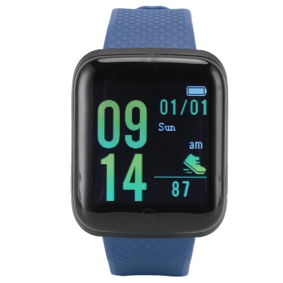 Nieyigj Blue Smart Fitness Tracker Watch Sleep Monitor Calorie Counter IP65 Waterproof Message Reminder Activity Tracker for Men Women Health Wellness
