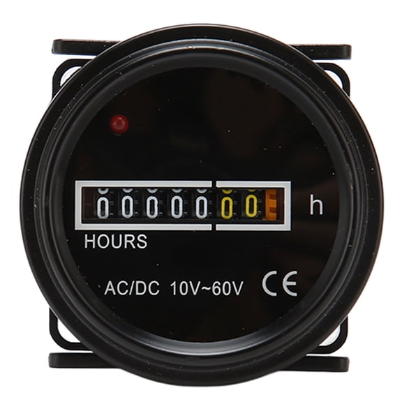 Nieyigj Boat Hour Meter 2.4in 60mm Diameter Maximum 99999.99H High Accuracy Mechanical Engine Gauge for Marine Vehicle 10-60V AC DC Waterproof Universal Replacement Part Black