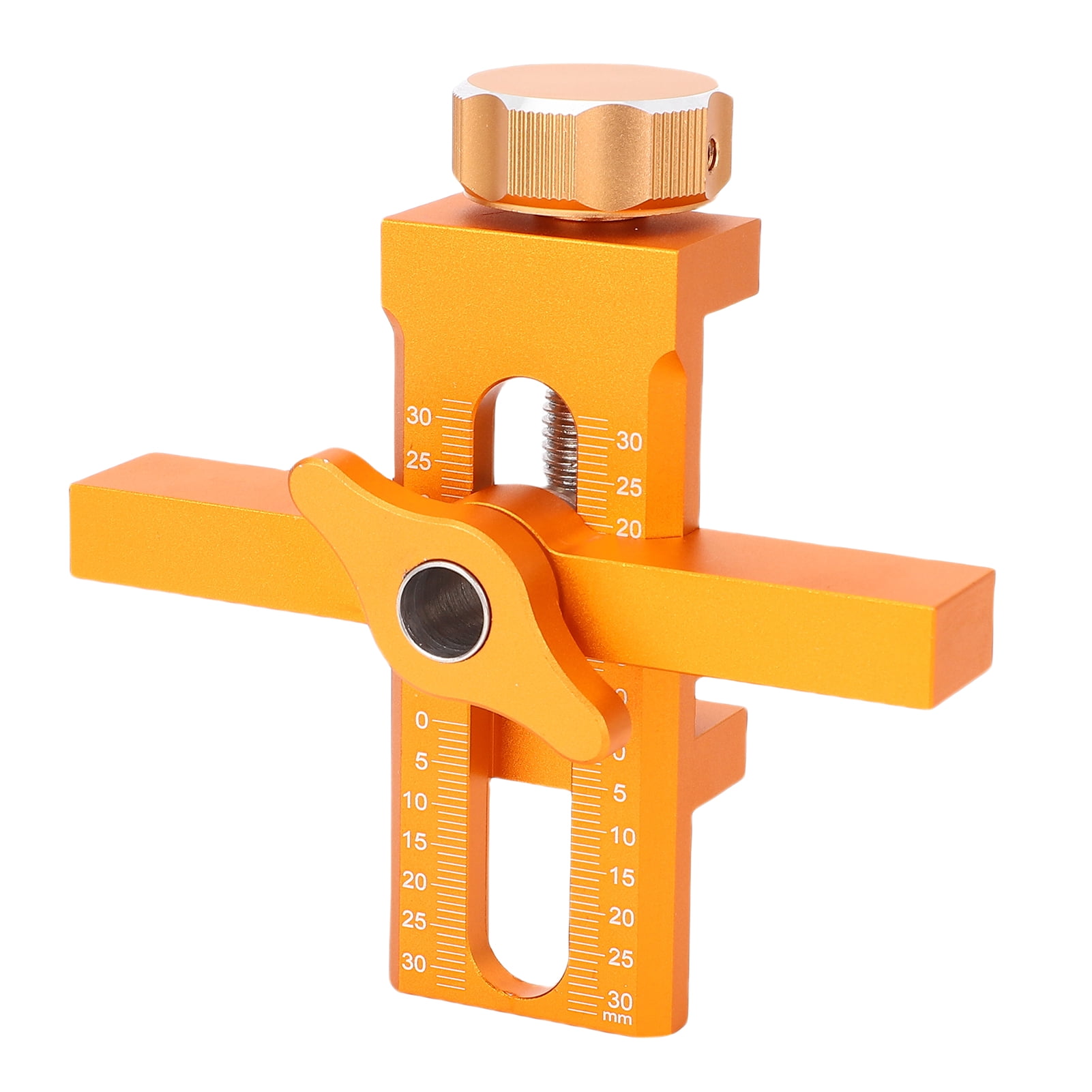 Nieyigj Cabinet Door Mounting Jig Quick Position Hole Opening Tool, Adjustable Aluminum Alloy Installation Positioner with 6mm Auger Bit for Woodworking, 5.5 inches / 14 cm Length