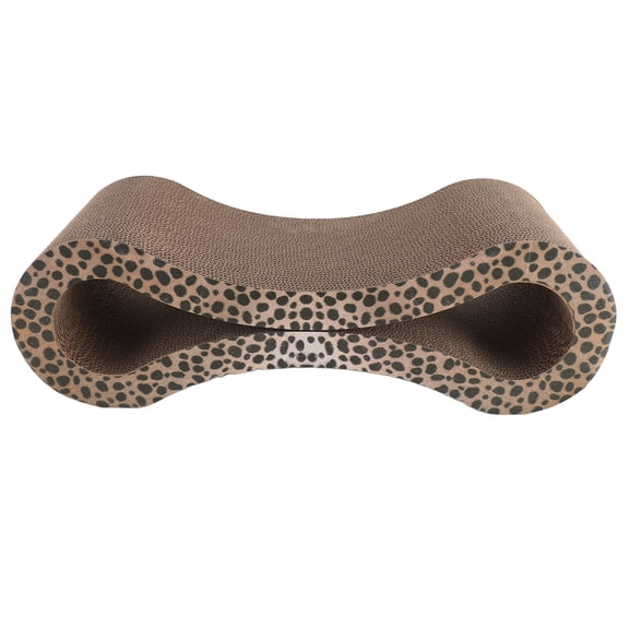 Nieyigj Cat Scratcher Lounge Furniture Protector Corrugated Cardboard Scratching Bed Extra Thick Ergonomic Pad, Infinity Curved Design, 22.8 inches / 58 cm, Leopard Color