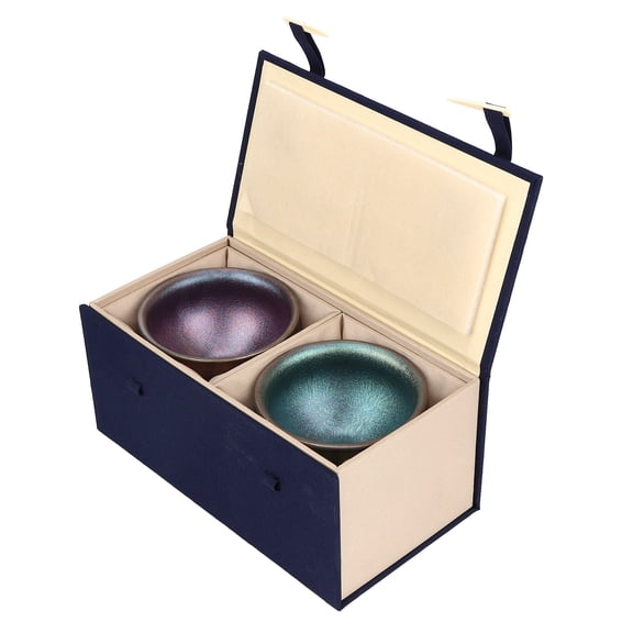 Nieyigj Chinese Style Ceramic Glaze Porcelain Mugs Teacups Set of 2, Handmade Pottery Firing Crafts for Tea Lovers, Perfect for Home Kitchen Dining, 5.7oz / 170ml, 3.5 inches / 8.9 cm