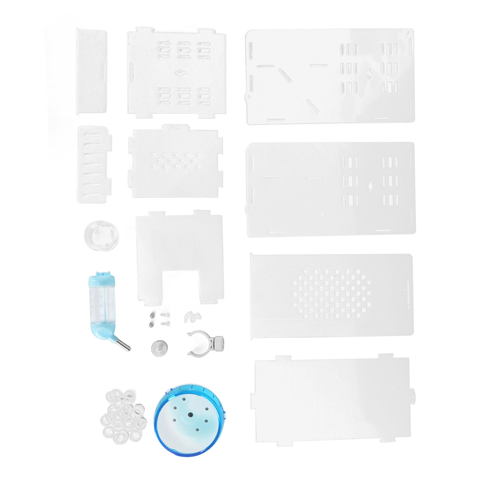 Nieyigj Clear Acrylic Hamster Cage Enclosure Habitat with Silent Exercise Wheel Small Animal Home for Little Hamsters Mice Gerbils Easy to Clean Transparent Design (12.60 inches / 32 cm Length)