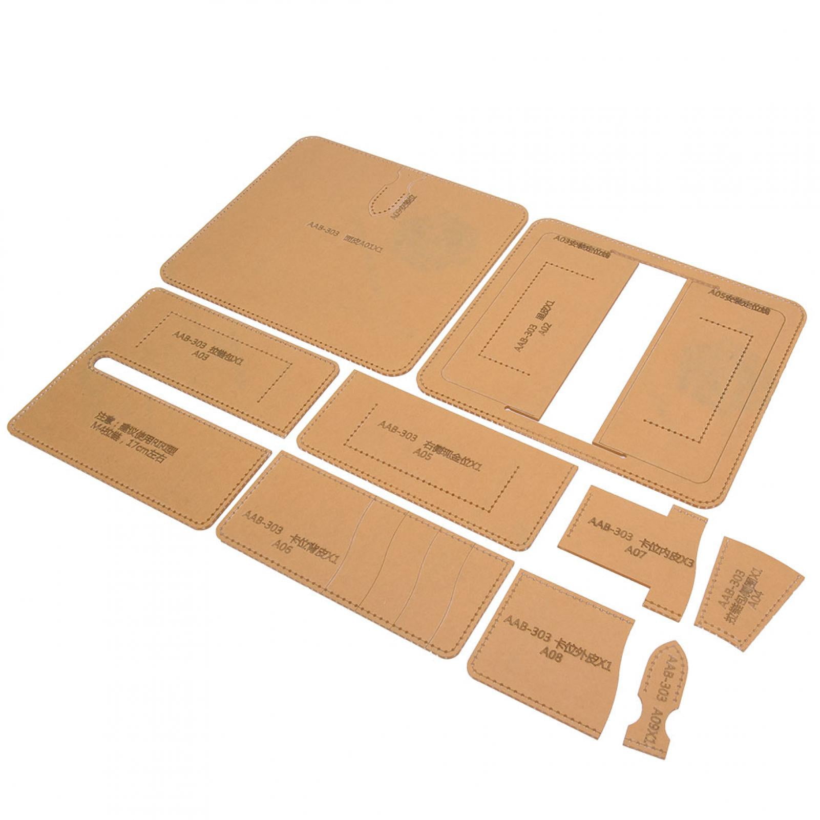 Nieyigj Clear Acrylic Leathercraft Template Stencil Kit Handcraft Wallet Purse Making Pattern DIY Leather Craft Tool, 8.66 inches / 22 cm (AAB-303)
