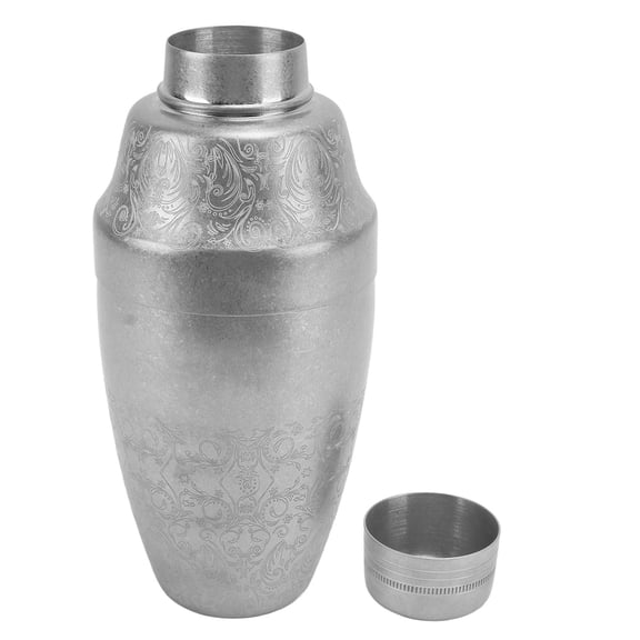 Nieyigj Cocktail Shaker Set 304 Stainless Steel Boston Shaker Mixer with Built in Strainer Vintage Carved Heavy Duty Bartender Kit 8.27 in / 21 cm