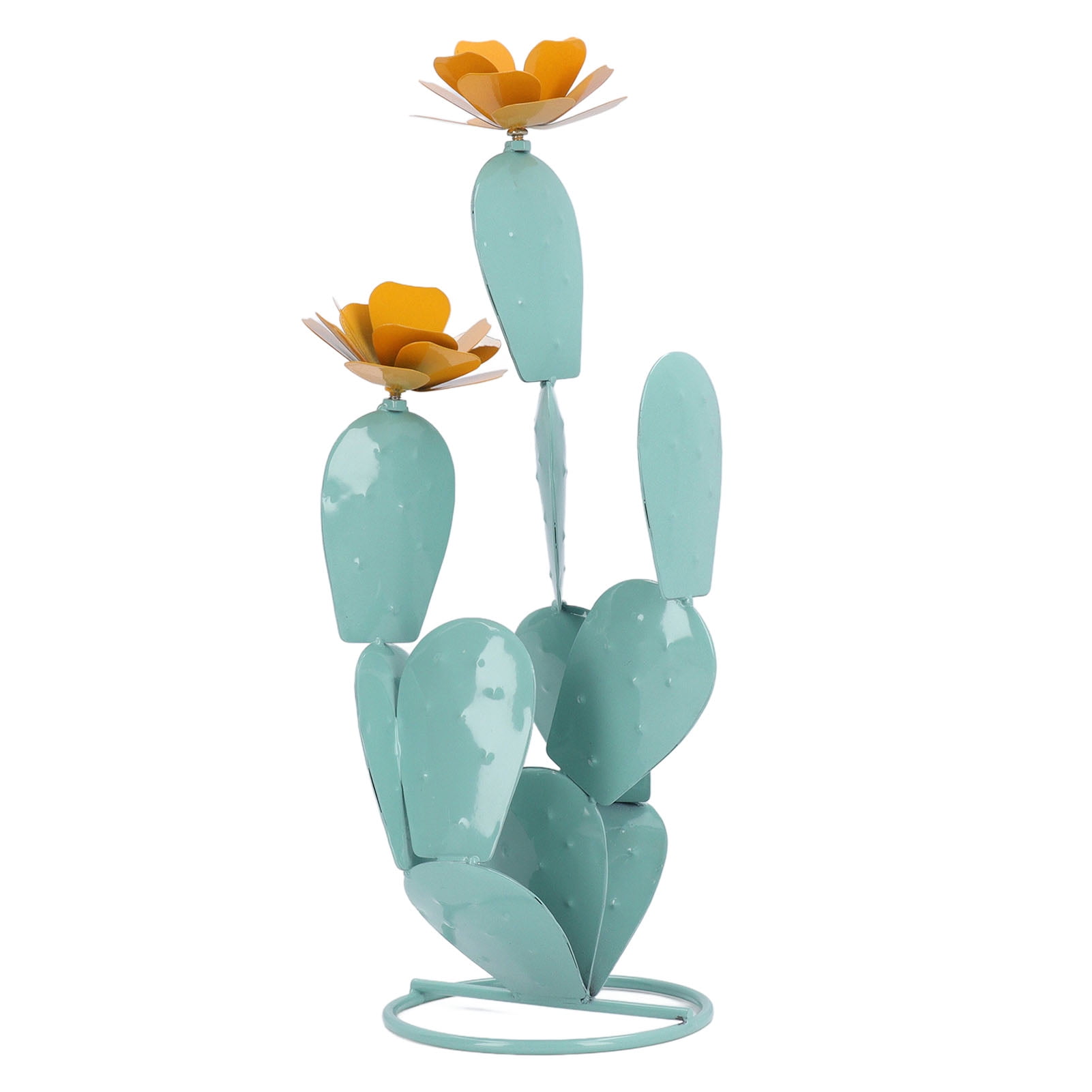 Nieyigj Colorful Metal Prickly Pear Cactus Statue Garden Art Decor, Iron Cactus Sculpture for Outdoor Yard Patio Balcony (10.24 inches / 26 cm)