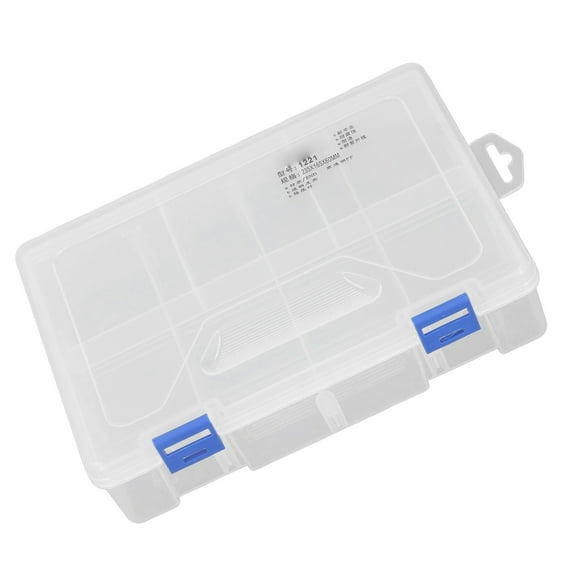 Nieyigj Compartment Box 2 Layer 8 Grids Small Parts Organizer Transparent PP Storage Container with Adjustable Dividers for Hardware Tools Electronics (9.84 inches / 25 cm)