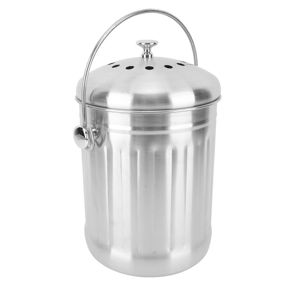 Nieyigj Compost Bin Stainless Steel Charcoal Filters Large Handle Easy to Clean Compost Bucket for Family Kitchen Cafe Bar (11.4 inches / 29.0 cm) [cite: 9, 13]