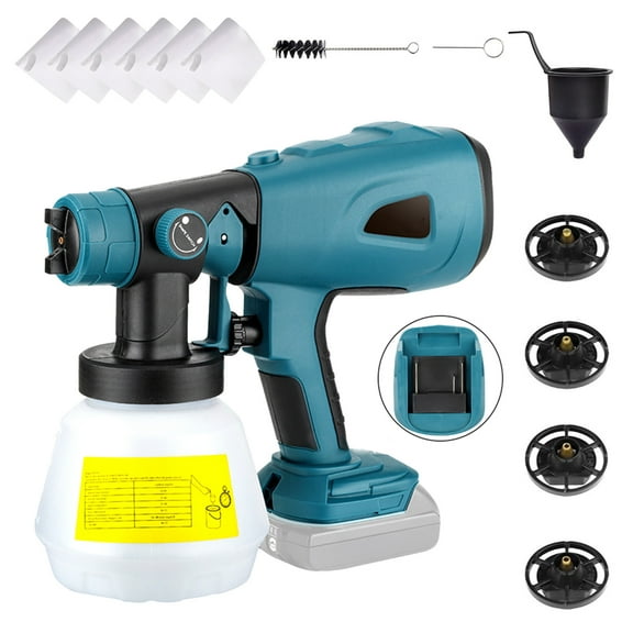 Nieyigj Cordless Paint Sprayer Replacement for Makita 20V Max Battery, HVLP Handheld Electric Spray Gun, 1000ML Container, 200W Motor, for Fence, Ceiling, Furniture, Interior Exterior Painting