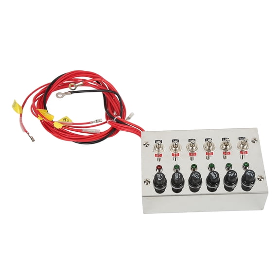 Nieyigj DC12V/24V 15A 6 Gang Toggle Switch Panel with Fuses LED Indicators Polished Stainless Steel for Racing Cars RVs Trucks
