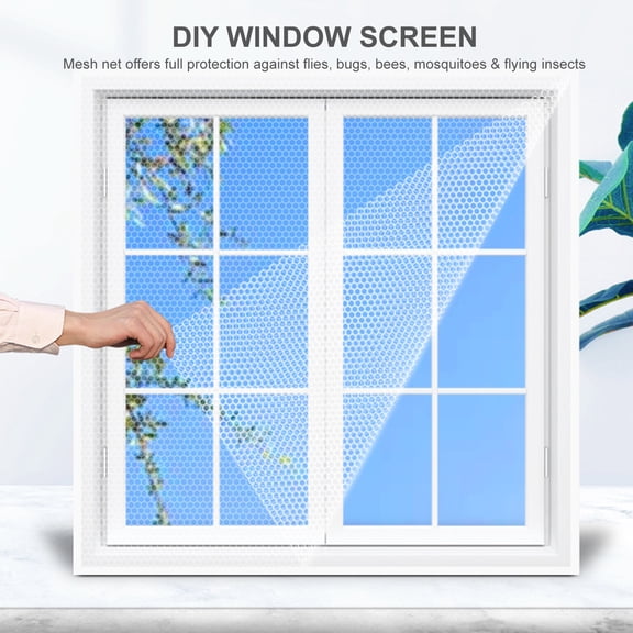 Nieyigj DIY Window Screen with Self-Adhesive Tapes, Adjustable Mosquito Net for Windows, Insect Netting Mesh Protector, Gray, 59 x 78 Inches / 150 x 200 cm, Easy to Install and Removable Screen Rolls