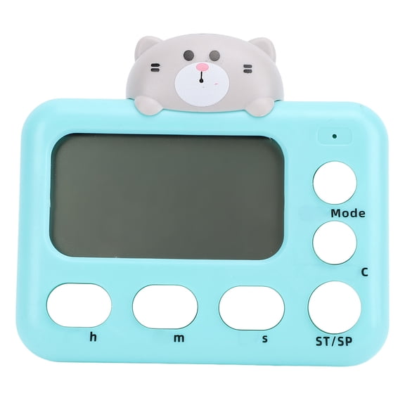 Nieyigj Digital Kitchen Timer Plastic Cute Cartoon Cat Appearance Electric Cooking Timer for Studying Portable Desk Electronic Time Management Tool for Home Kitchen Office, 4.72 inches / 12 cm
