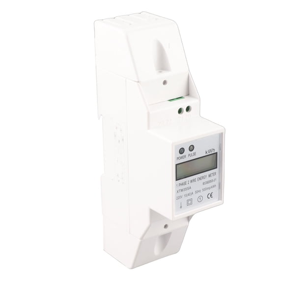 Nieyigj Digital LCD Single Phase Din Rail Electric Meter 10-40A Electronic KWh Meter XTM35SA High Precision Anti-Interference Power Consumption Monitor Energy Measurement Device 5.5 inches / 14 cm