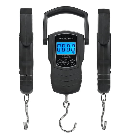 Nieyigj Digital Luggage Scale 110 lbs / 50 kg Portable Travel Suitcase Weight Scale with 59 inches / 1.5 M Built-in Measuring Tape, Black
