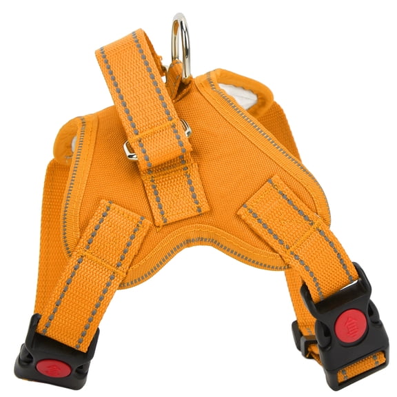 Nieyigj Dog Harness Multifunctional Reflective Adjustable Oxford Cloth Pet Saddle Harness Soft Padded Vest for Small Medium Dogs Pets, Orange S (Chest: 16.93-20.47 inches / 43-52 cm)