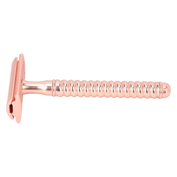 Nieyigj Double Edge Safety Razor Antislip Handle Zinc Alloy Washable Body Hair Removal Tool Copper Finish, 5.91 inches / 15 cm Length, Perfect for Daily Men's Grooming and Shaving Needs