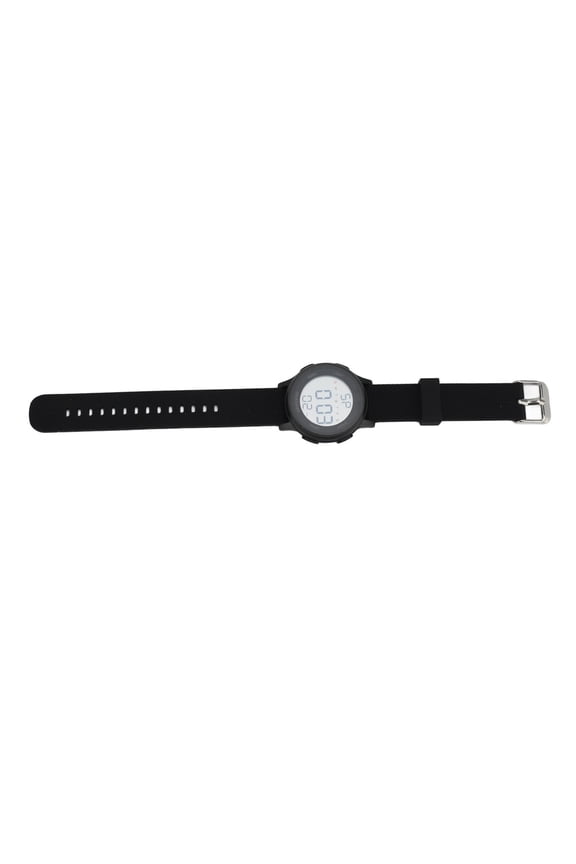 Electronic Sports Watch LED Digital Display Multifunctional Student Wristwatch, 50m Water Resistant, 1.37 inches / 34.7 mm Dial, Black Silicone Strap