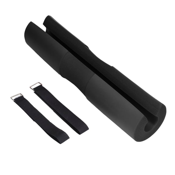 Nieyigj Ergonomic Black Foam Barbell Pad for Squats, Lunges & Hip Thrusts - Non-Slip Weightlifting Neck & Shoulder Protector, 17.3 inches / 44 cm
