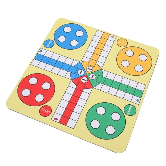 Nieyigj Flying Chess Game Board Foldable Compact Washable Leather Game Mat / Mouse Pad for Family Travel, 9.84 inches / 25 cm (No Pieces)