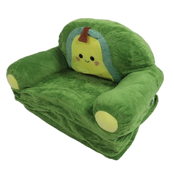 Nieyigj Foldable Kids Sofa Cute Cartoon Design Short Plush Comfortable Children Couch for Home Avocado Green, 20.8 inches / 53 cm