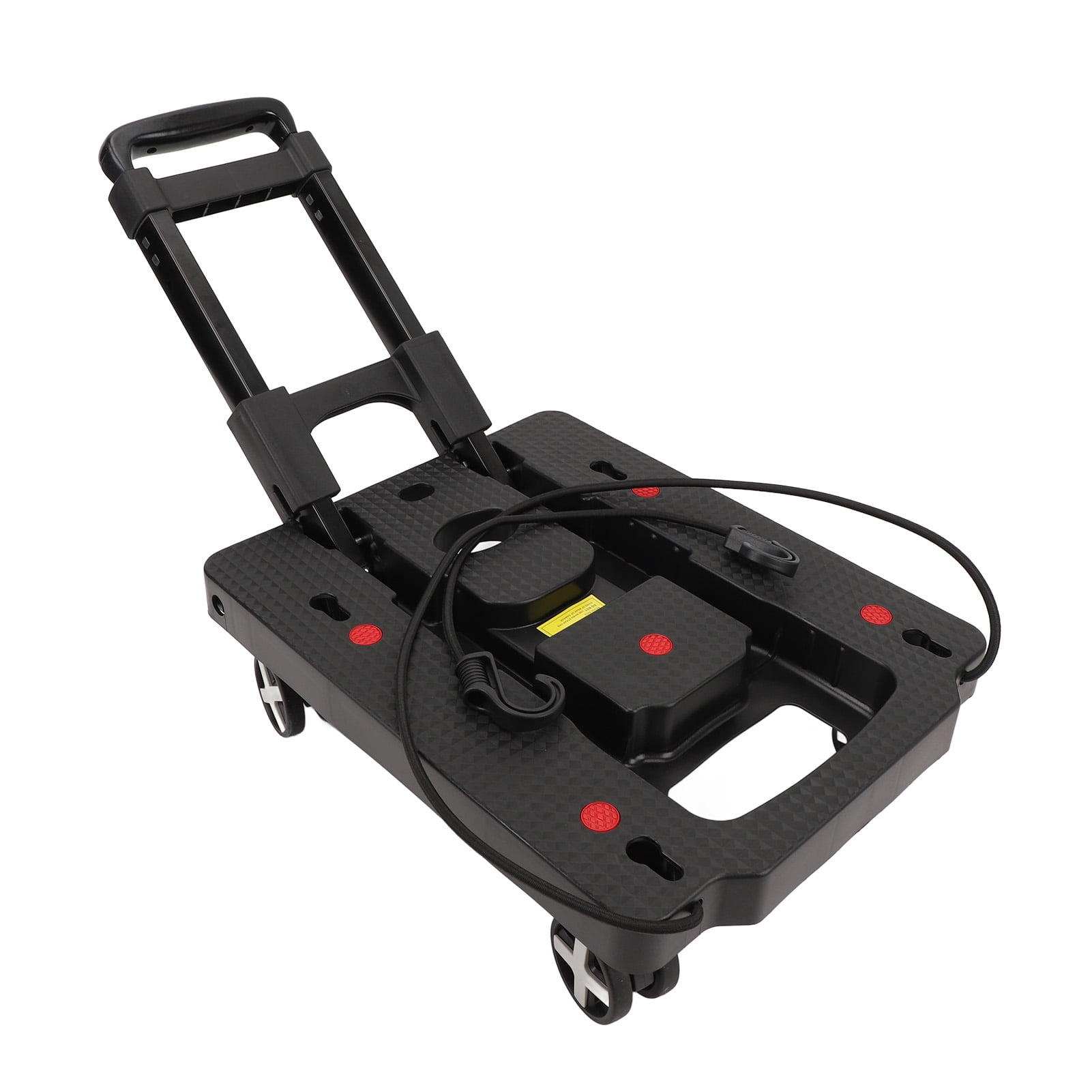 Nieyigj Folding Flat Cart with Wheels Portable Multifunctional Utility Dolly Platform Cart for Shopping Travel Heavy Duty Luggage Cart Aluminum Alloy Hand Truck Black