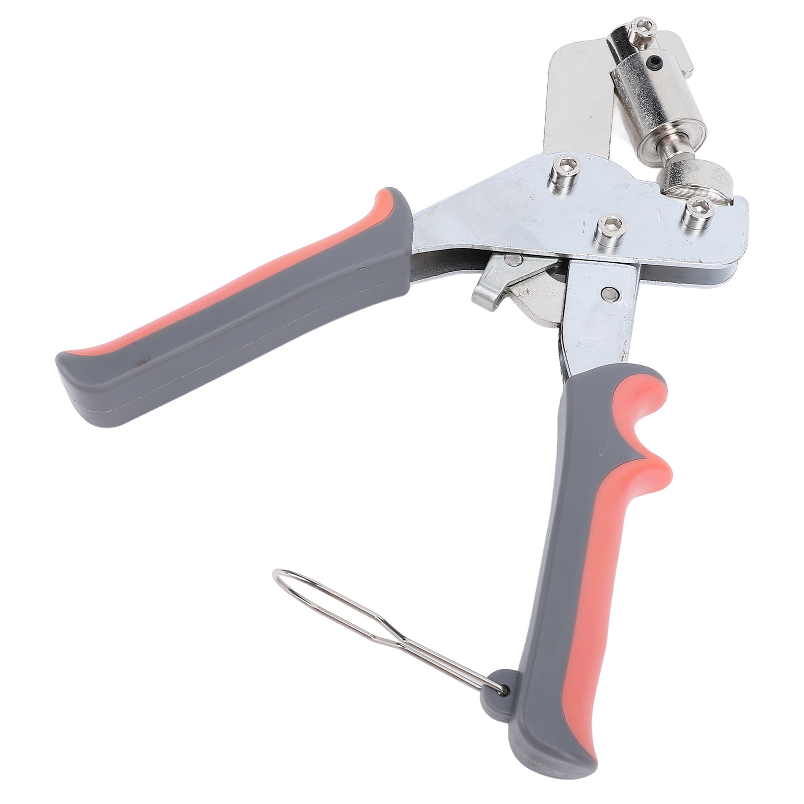 Nieyigj Grommet Kit 3/8 inches / 10.5 mm Fabric Handheld Hole Punch Pliers Press Tool Orange Gray with 500 Set Silver Grommets Eyelets for Tarps Tents Heavy Duty 2.2 lbs / 1 kg