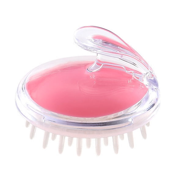 Nieyigj Hair Scalp Massager Shampoo Brush Soft Silicone Teeth Shower Brush for Wet Dry Hair Deep Cleaning Promotes Circulation 3.54 inches / 9 cm - Pink