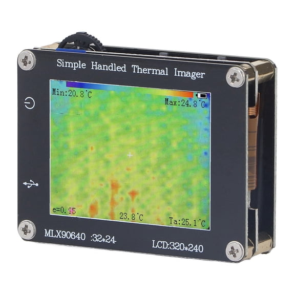 Nieyigj Handheld Thermal Imager Infrared Camera 2in LCD Display Resolution 24x32 -40 to 300C (-40 to 572F) Digital Temperature Sensor with Battery MLX90640