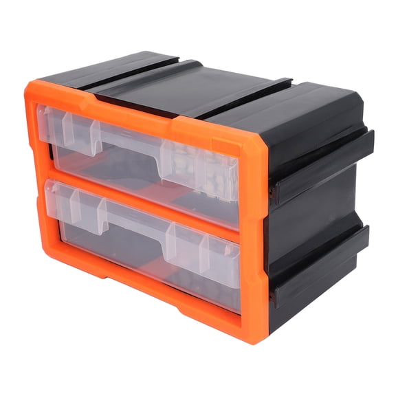 Nieyigj Hardware Box Organizer 2 Drawers Toolbox Large Capacity Screw Components Storage Case