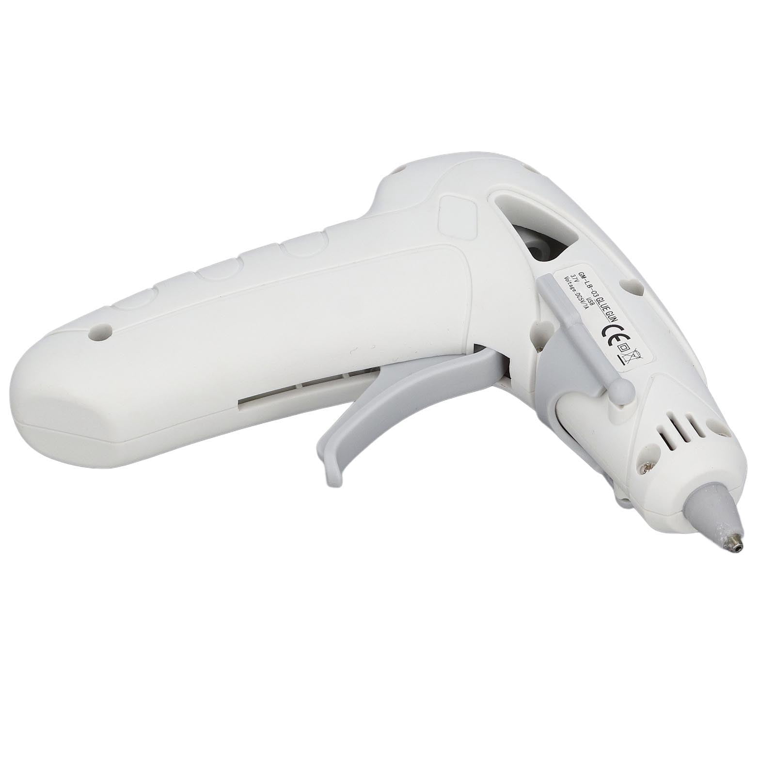 Nieyigj Hot Melt Glue Gun Kit USB Rechargeable Cordless Mini Device With 30 Pcs Adhesive Bars Tool Bag Silicone Pad Anti-Drip Design for Home DIY Crafts Arts Repair - White