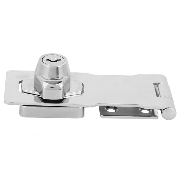 Nieyigj Household Zinc Alloy Drawer Keyed Hasp Safety Locks Hardware for Furniture Cabinet Closet, Heavy Duty Anti-Theft Lock with 2 Keys and Screws, 4 Inches / 100 mm, Bright Chrome Finish