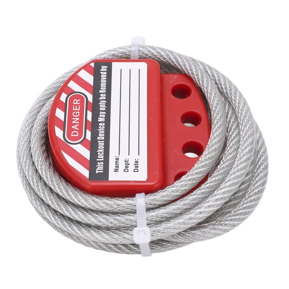 Nieyigj Industrial Safety Cable Lock Adjustable Lockout Tagout Steel Cable High Temperature Resistance Security Kit Four Keyhole Coated Cable Lockout Device (4mm / 0.16 inches Diameter)
