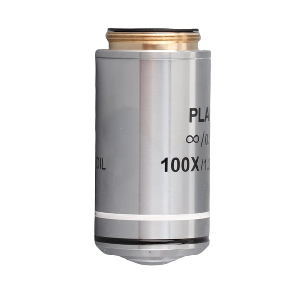 Nieyigj Infinite Objective Lens 100X 20.2 mm / 0.80 inches Standard Thread Professional Biological Microscope Accessory, Brass and Stainless Steel Material