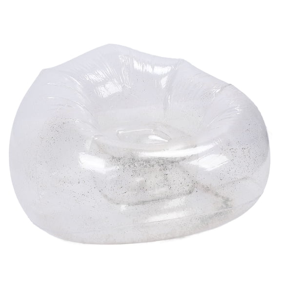 Nieyigj Inflatable Chair Comfortable Relaxing Transparent Ergonomic Space Saving PVC Blow Up Couch Chair Silver 40 inches / 101.6 cm